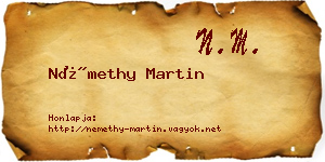 Némethy Martin névjegykártya