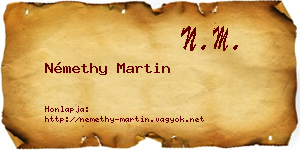 Némethy Martin névjegykártya