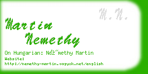 martin nemethy business card